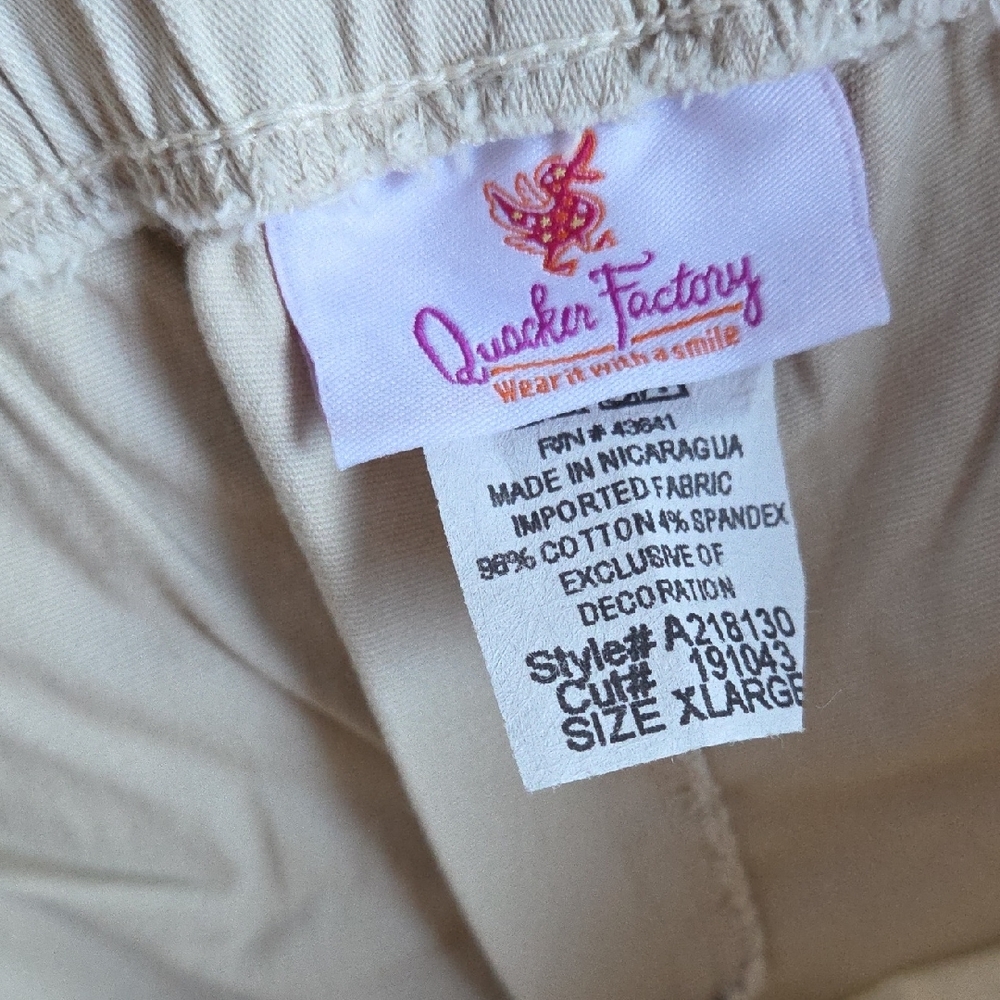 2 Quacker Factory Women's Brown and Cream Cropped Pants - Picture 7 of 11